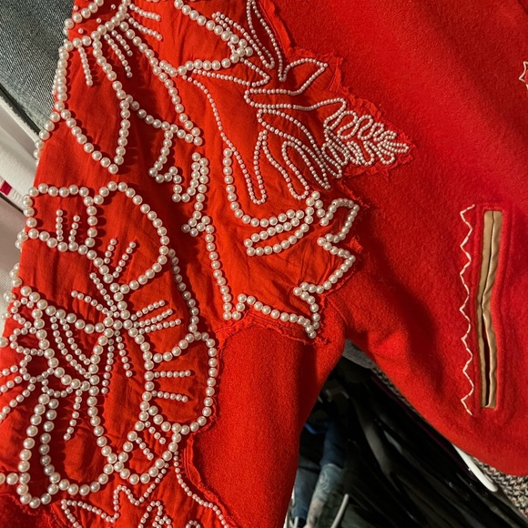 Free People Pretty In Pearls Bomber Jacket - Picture 2 of 4